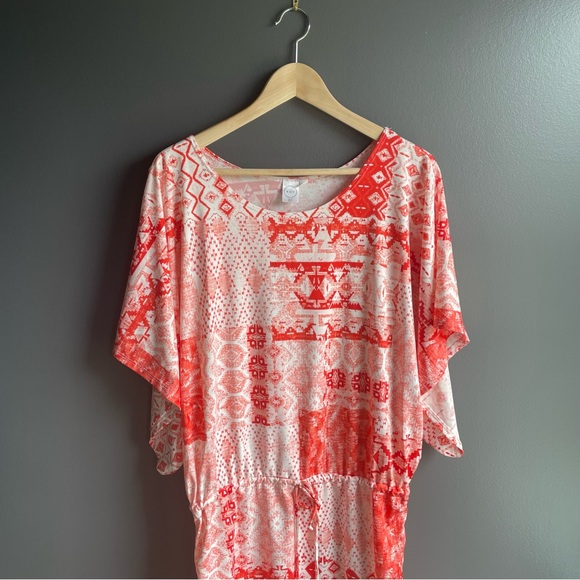 Koy Women Orange and White Swimsuit Beach Pool Cover Up Dress - Picture 7 of 7